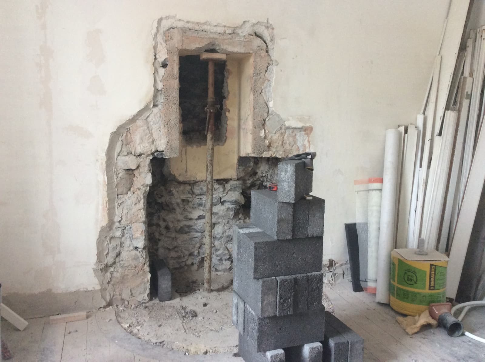 Reinstatement of dining room fireplace