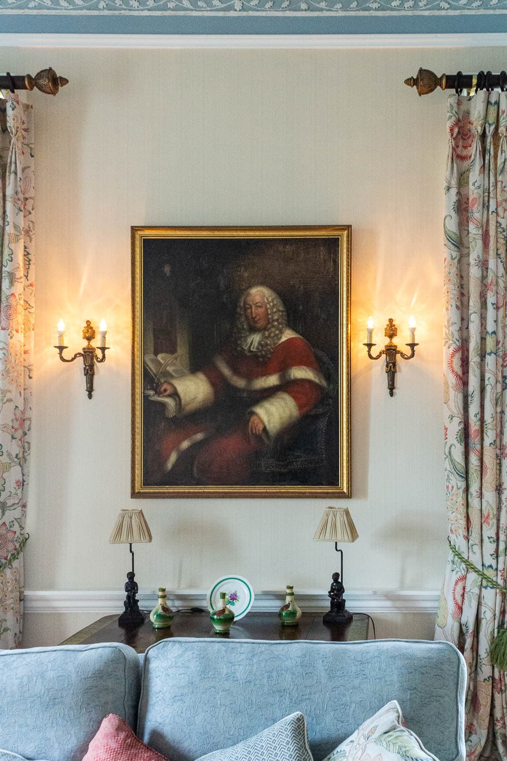 Period painting in the drawing room